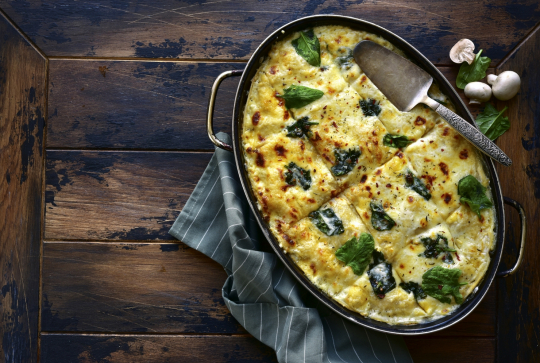 Lasagnes végétariennes aux épinards et champignons