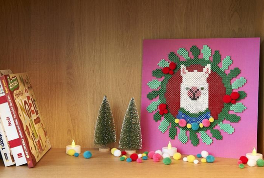 Couronne Lama de Noël - Perles Hama