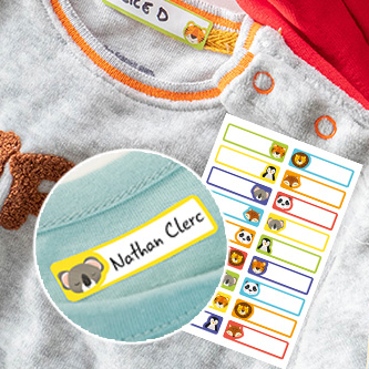 Gagnez des étiquettes autocollantes vêtements et un tampon textile