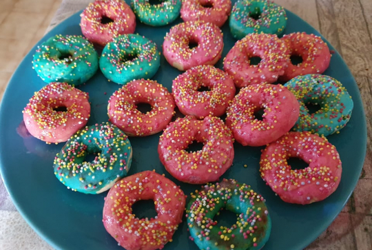 Donuts bleus et roses