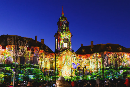 Projections Hôtel de Ville Noël Rennes