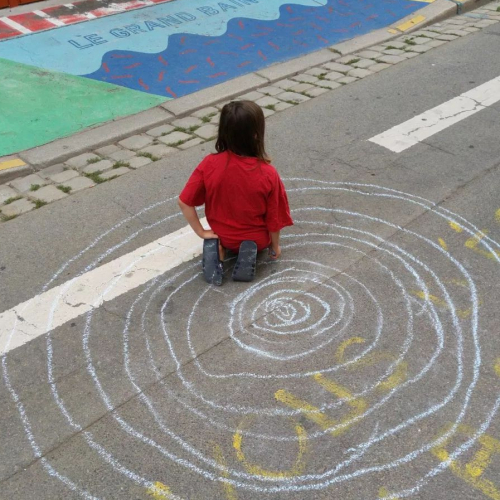 Le Grand Bain : fresque enfants