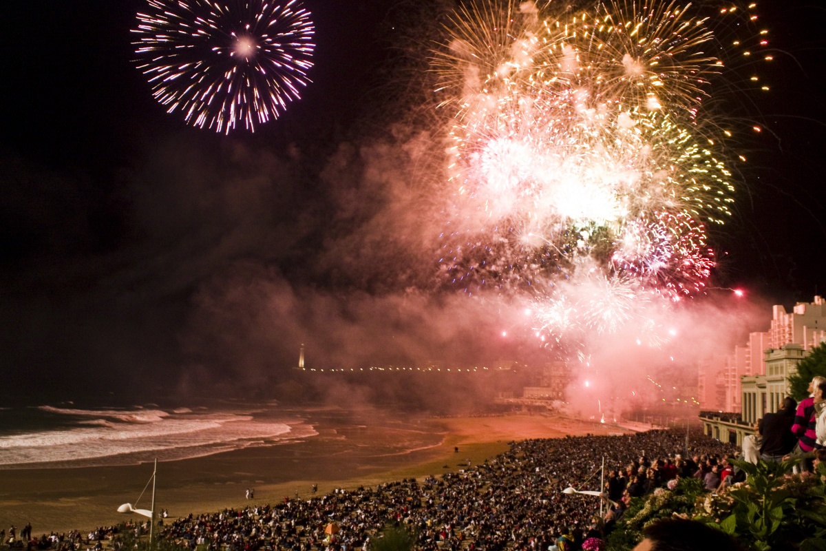 Feu d'artifice du 15 août 2024 à Biarritz en famille Citizenkid